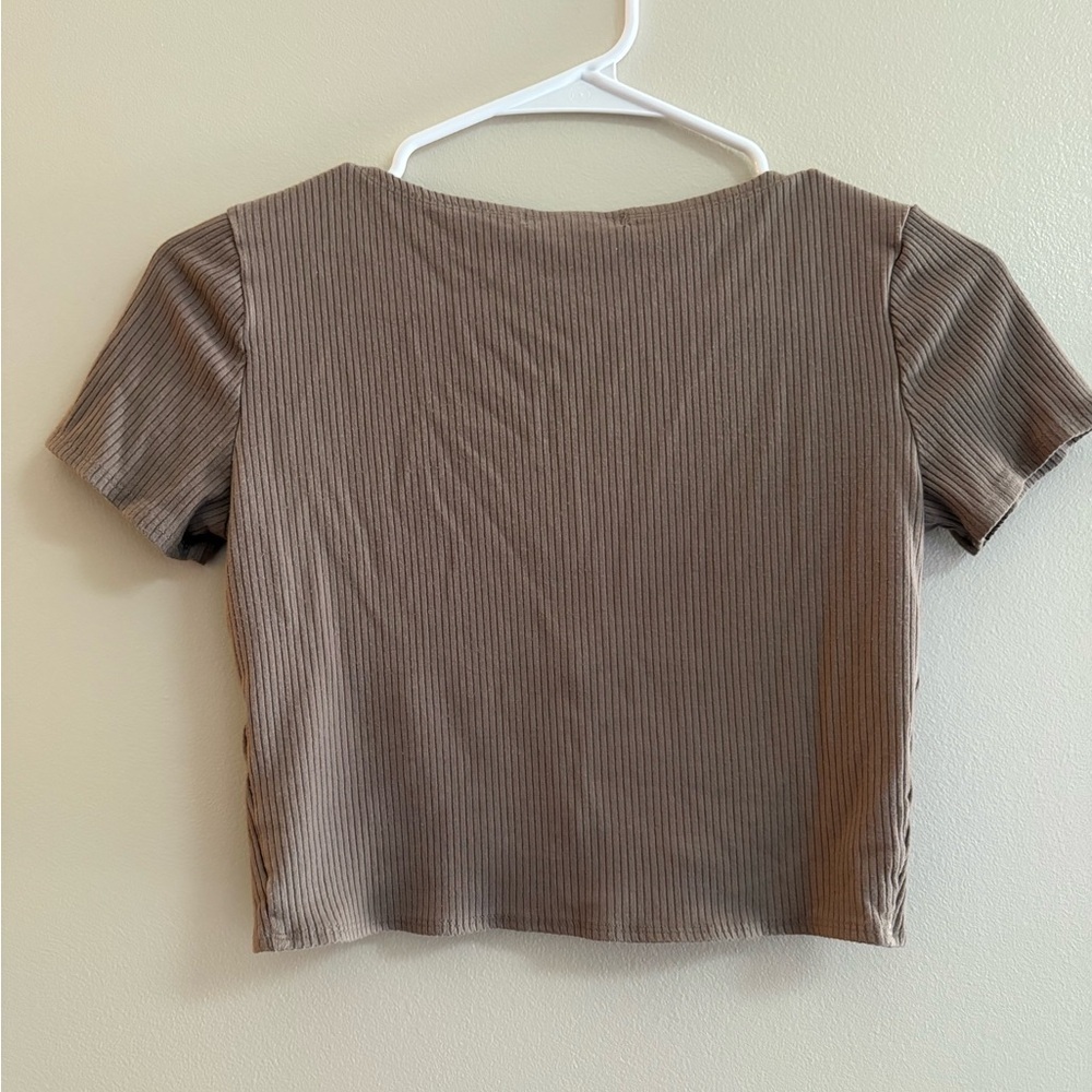 Forever 21 Brown Ribbed Crop Top - Picture 3 of 3